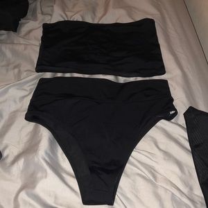 2 piece black bathing suit